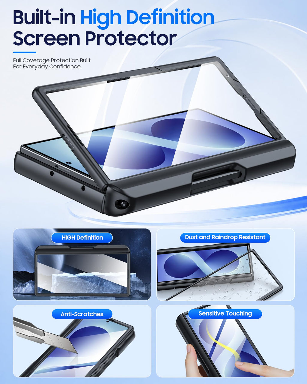 BSNRM for Samsung Galaxy Z Fold 8 Ultra Case Wallet, Screen Protector,S-Pen