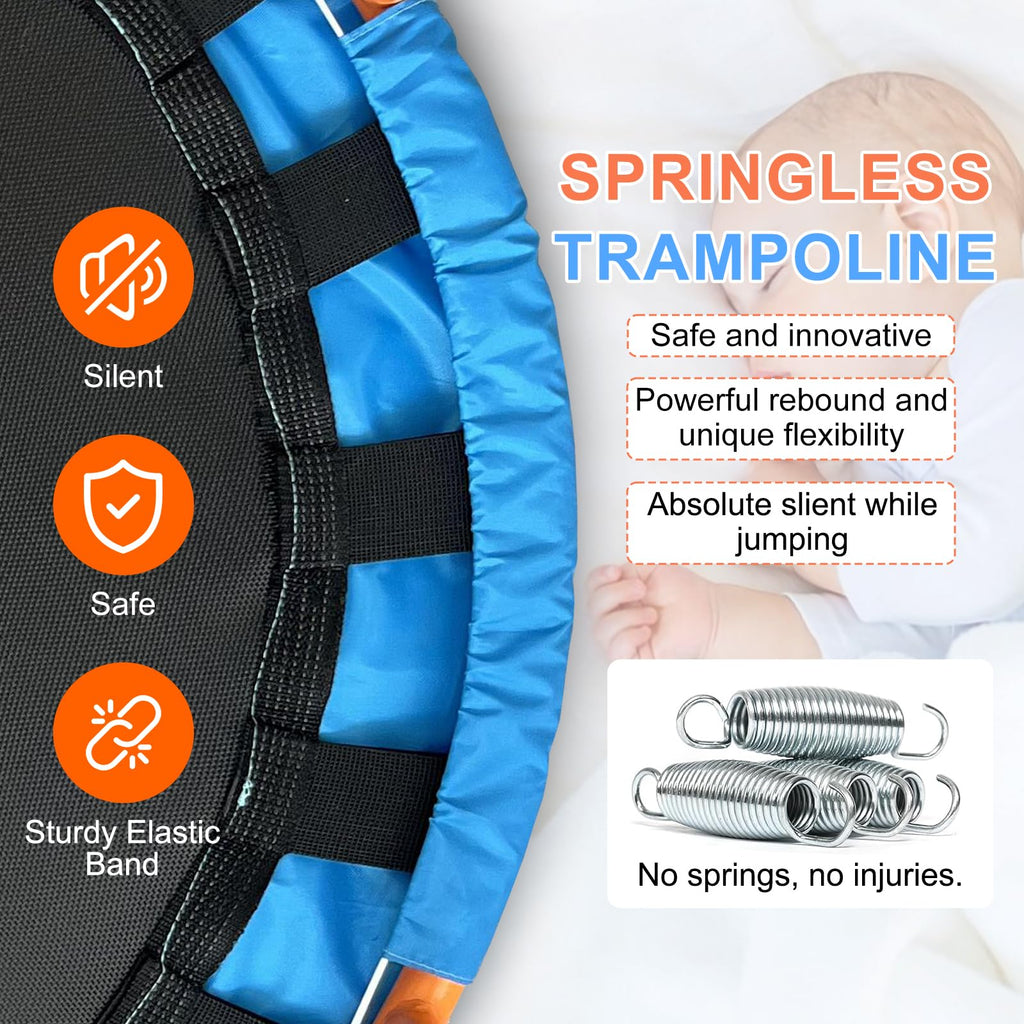 Ativafit 36inch Mini Toddler Trampoline for Kids Ages 1-6 Indoor Outdoor Folding Small Rebounder Trampoline with Foam Handle Safety Padded Cover Fun for Kids