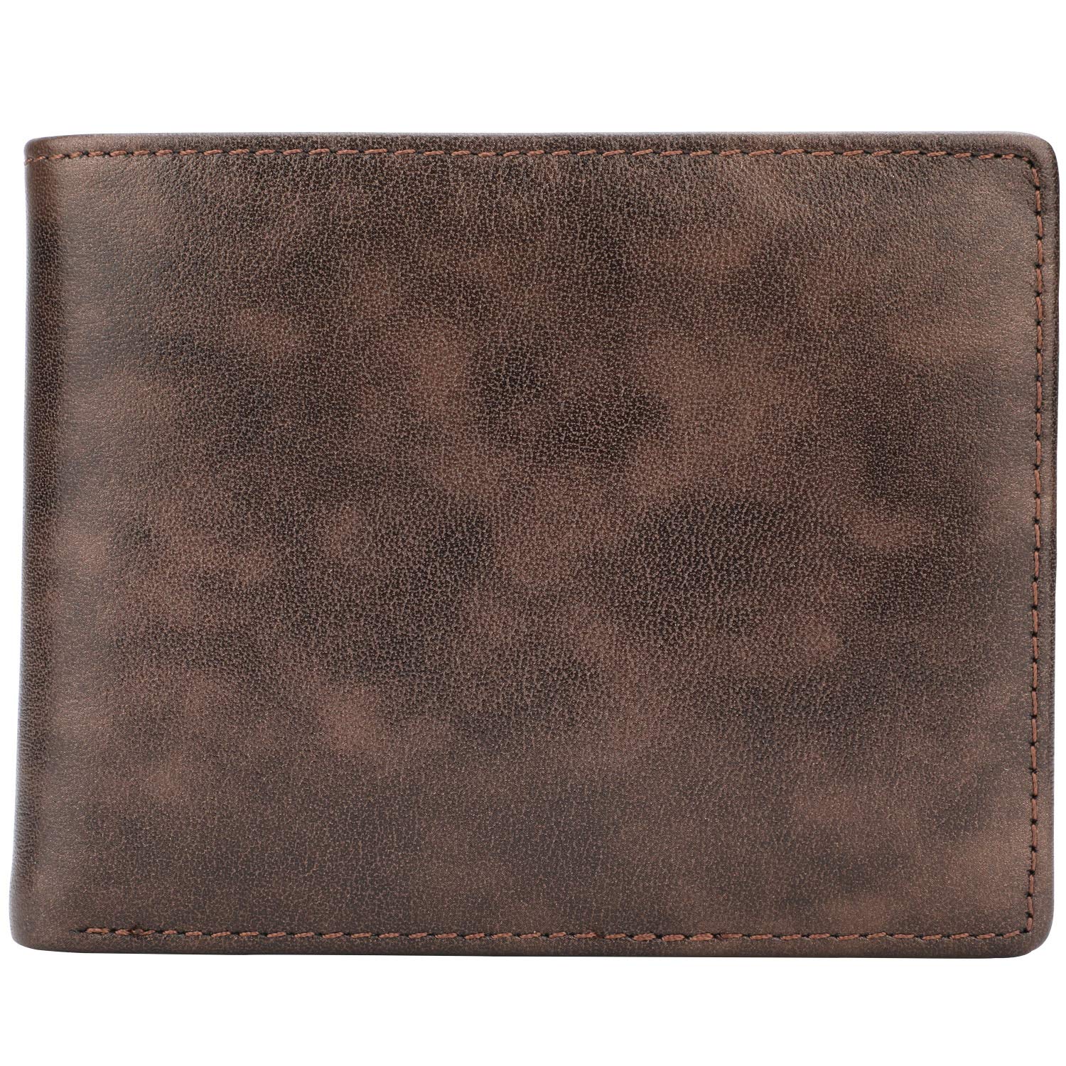 Wallet for Men-Genuine Leather RFID Blocking Bifold Stylish Wallet With 2 ID Window (Coffee-galaxy)