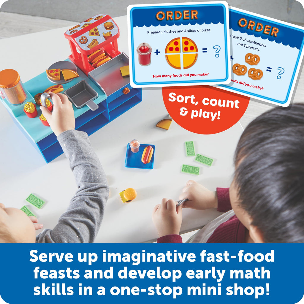 Learning Resources Mini Snack Shop Sorting Set, Play Food Shop, Role Play Store, Kids Kitchen Playset Accessories, Cooking Games, Fine Motor Skills, Toddler Toys, Girl and Boy Birthday Gift