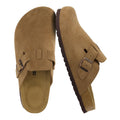 CUSHIONAIRE Haze Genuine Suede Leather Mens Clogs - Comfortable Slip On Potato Shoes for Men with Adjustable Buckle, BROWN 10
