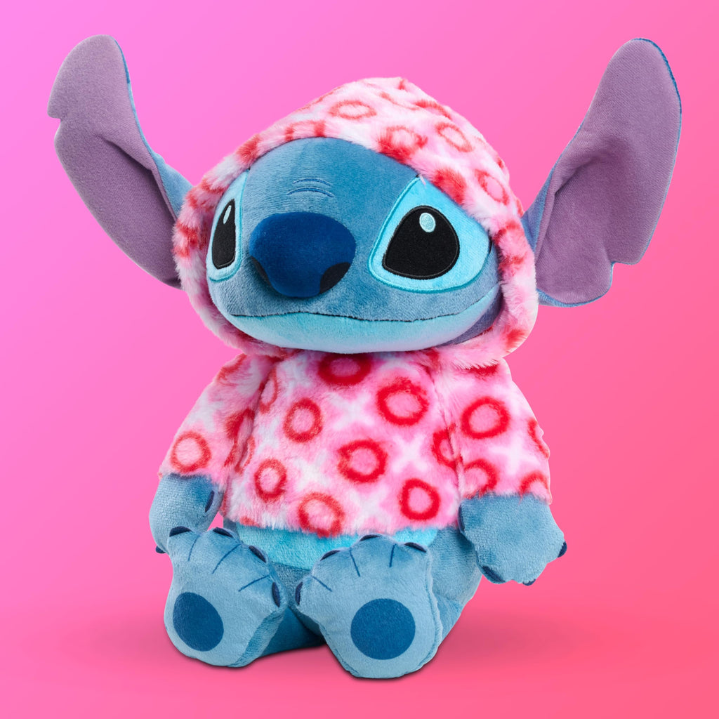 Disney Stitch Large 13-inch Valentines Heart Hoodie Plush Stuffed Animal, Soft & Huggable, Toy for Fans, Girls, Boys, Ages 2 and Up by Just Play
