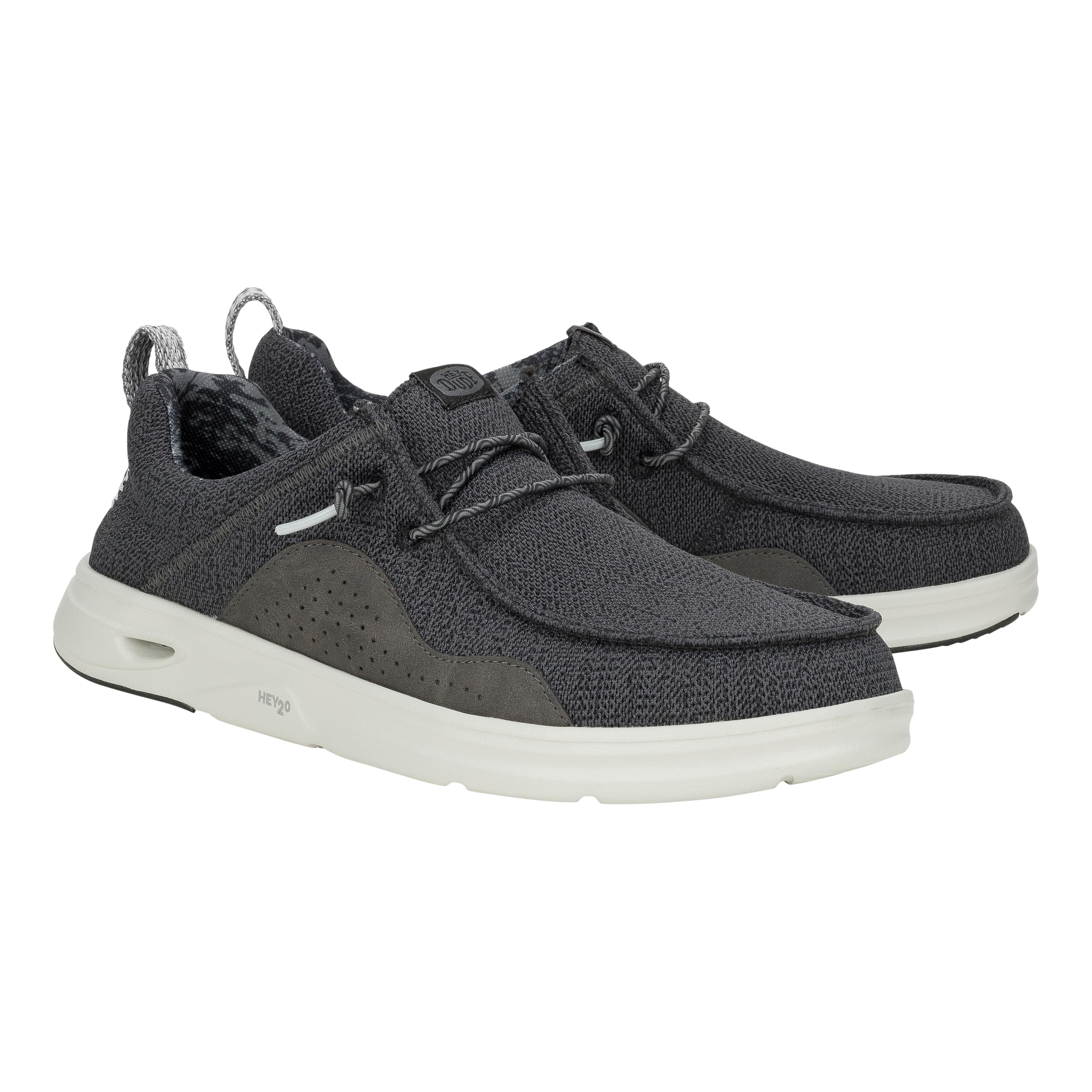 HEYDUDE Wally Hey2O Mesh Black/Monument Grey Size 10, Men’s Shoes, Men's Slip-on Loafers, Comfortable & Light-Weight