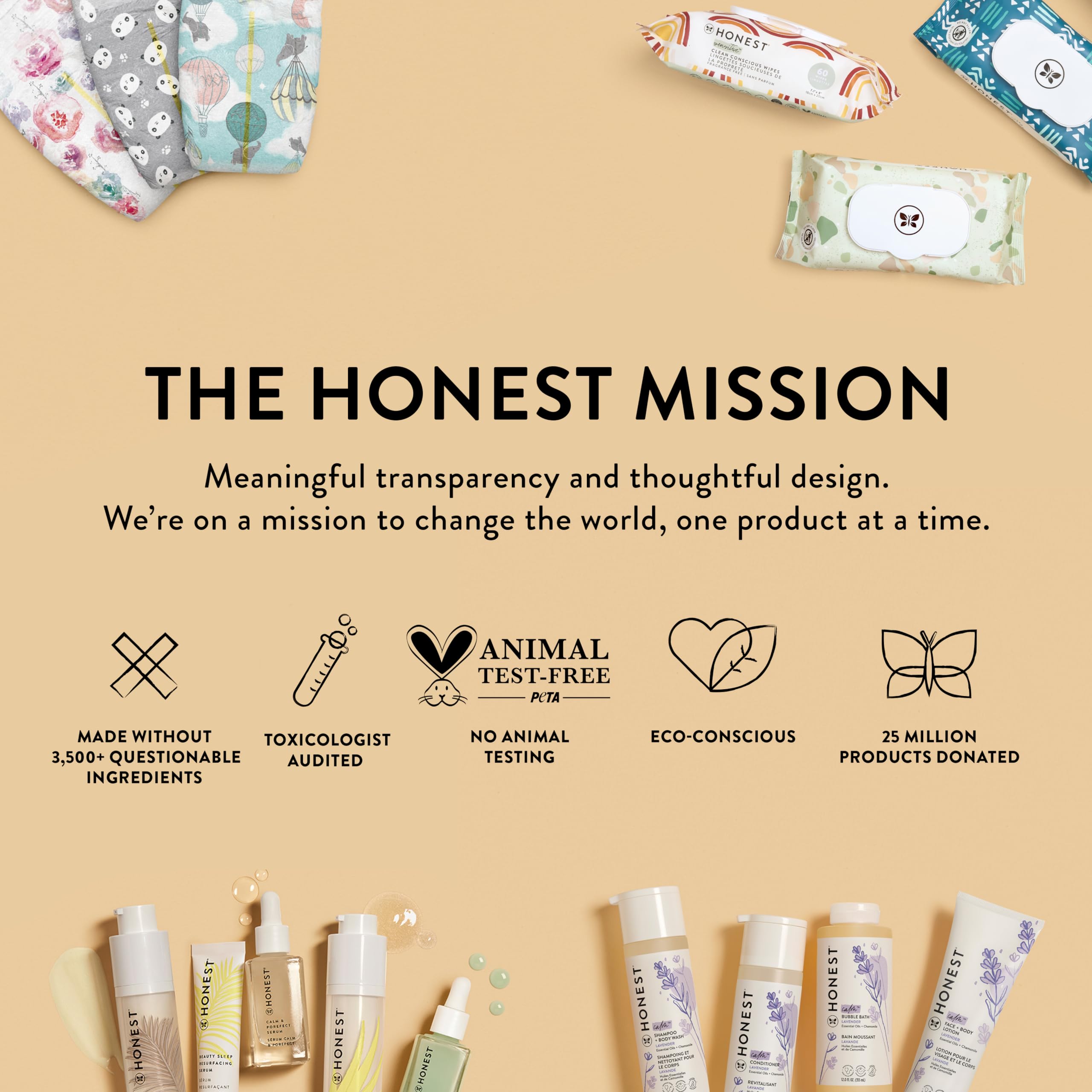 The Honest Company 2-in-1 Cleansing Shampoo Body Wash Gentle for Baby, Naturally Derived, Tear-free, Hypoallergenic, Lavender Calm, 18 fl oz