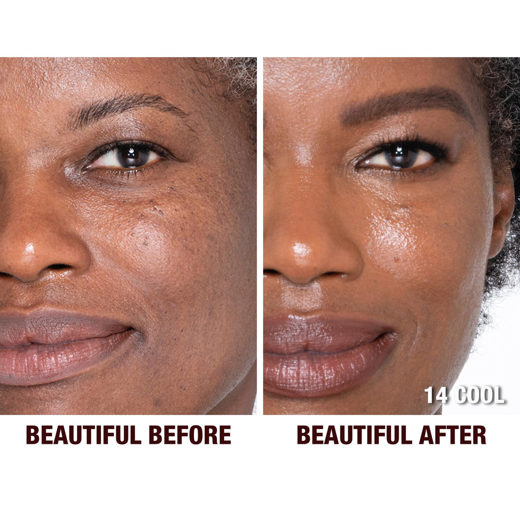 Charlotte Tilbury Beautiful Skin Medium Coverage Hydrating Foundation - Buildable Liquid Makeup for Instant Glow, Plumping Hydration & Lasting Skincare Benefits - 14 Cool