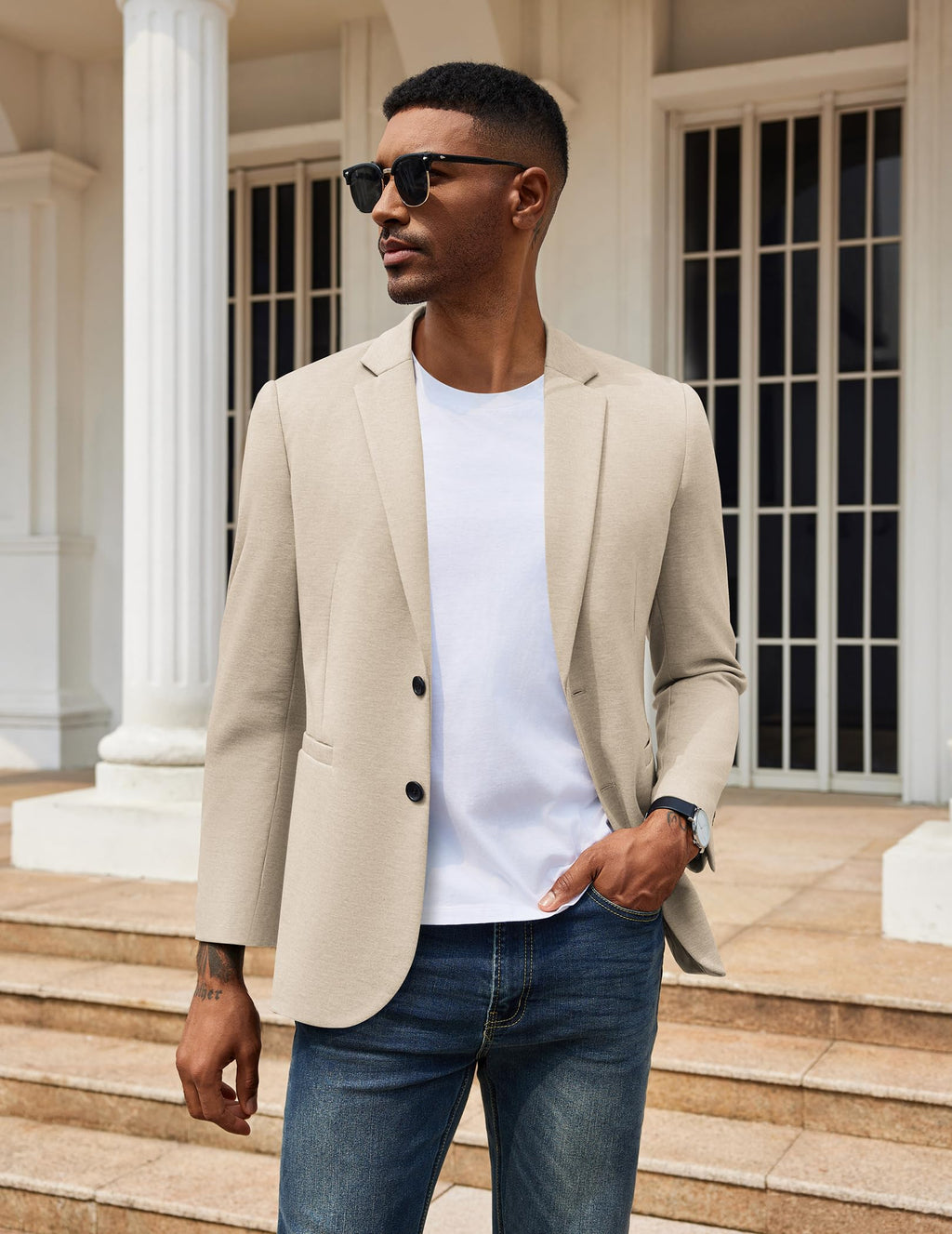 COOFANDY Men Casual Blazer Jacket Lightweight Business Sports Coats Big and Tall