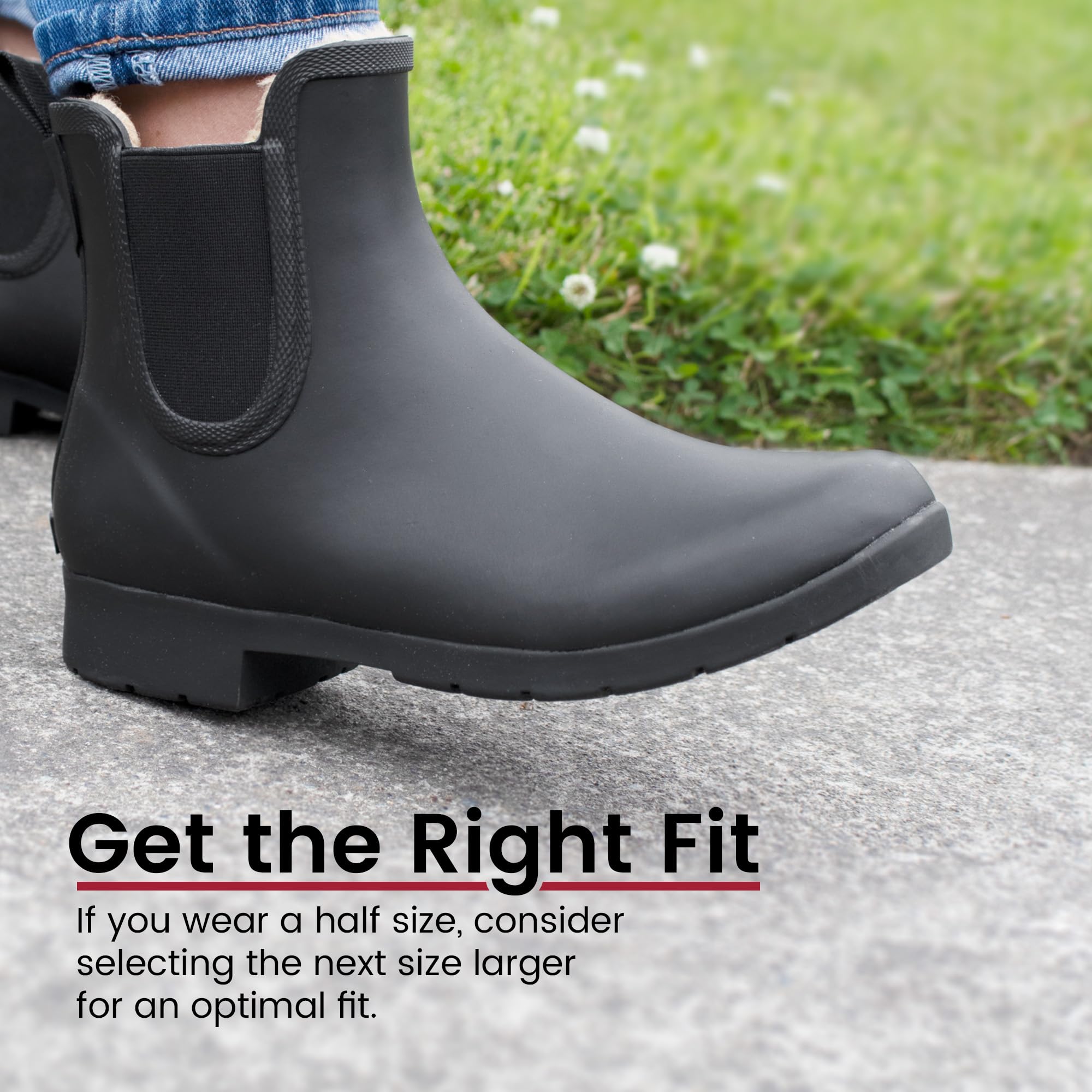 Chooka Women's Waterproof Plush Chelsea Bootie Chelsea Boot, Delridge Black, 8 M