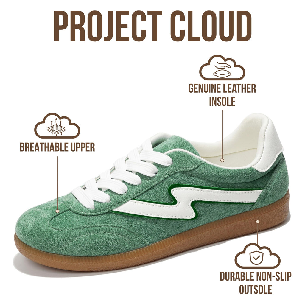 Project Cloud Fashion Sneakers for Women 2026 - Lace-Up Shoes Trendy Women Sneakers with Memory Foam Insole Women's Fashion Sneakers Non-Slip Womens Shoes (Irita, Green Multi, 8.5)