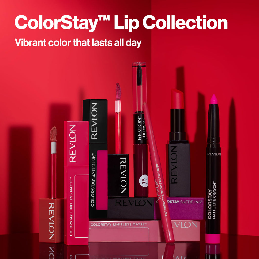 Revlon Liquid Lipstick with Clear Lip Gloss, ColorStay Overtime Lipcolor, Dual Ended with Vitamin E, 005 Infinite Raspberry, 0.07 Fl Oz