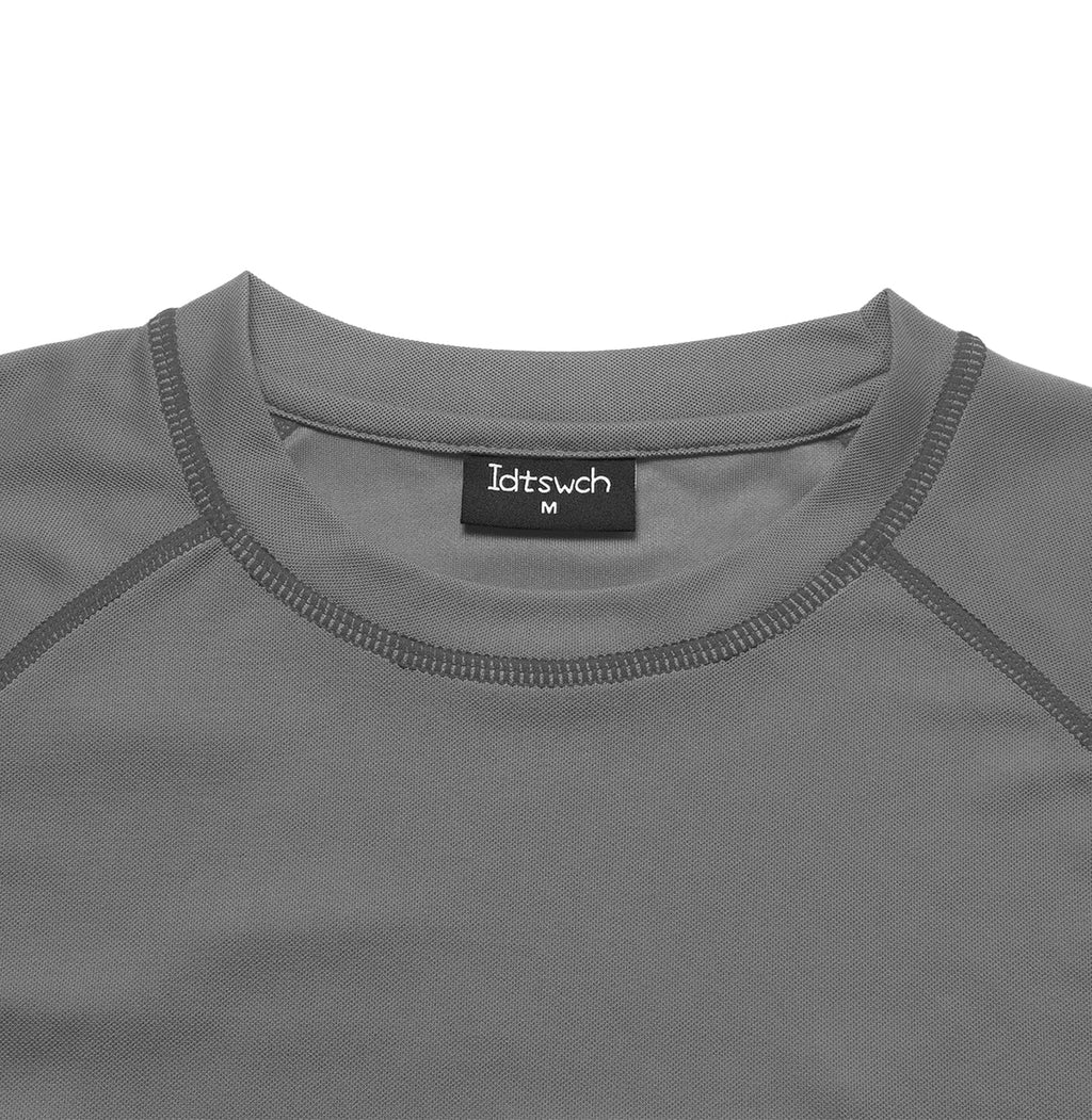Mens Big and Tall Swim Shirt Sun Protection UPF 50+ Rash Gard Quick Dry T-Shirt Light Grey