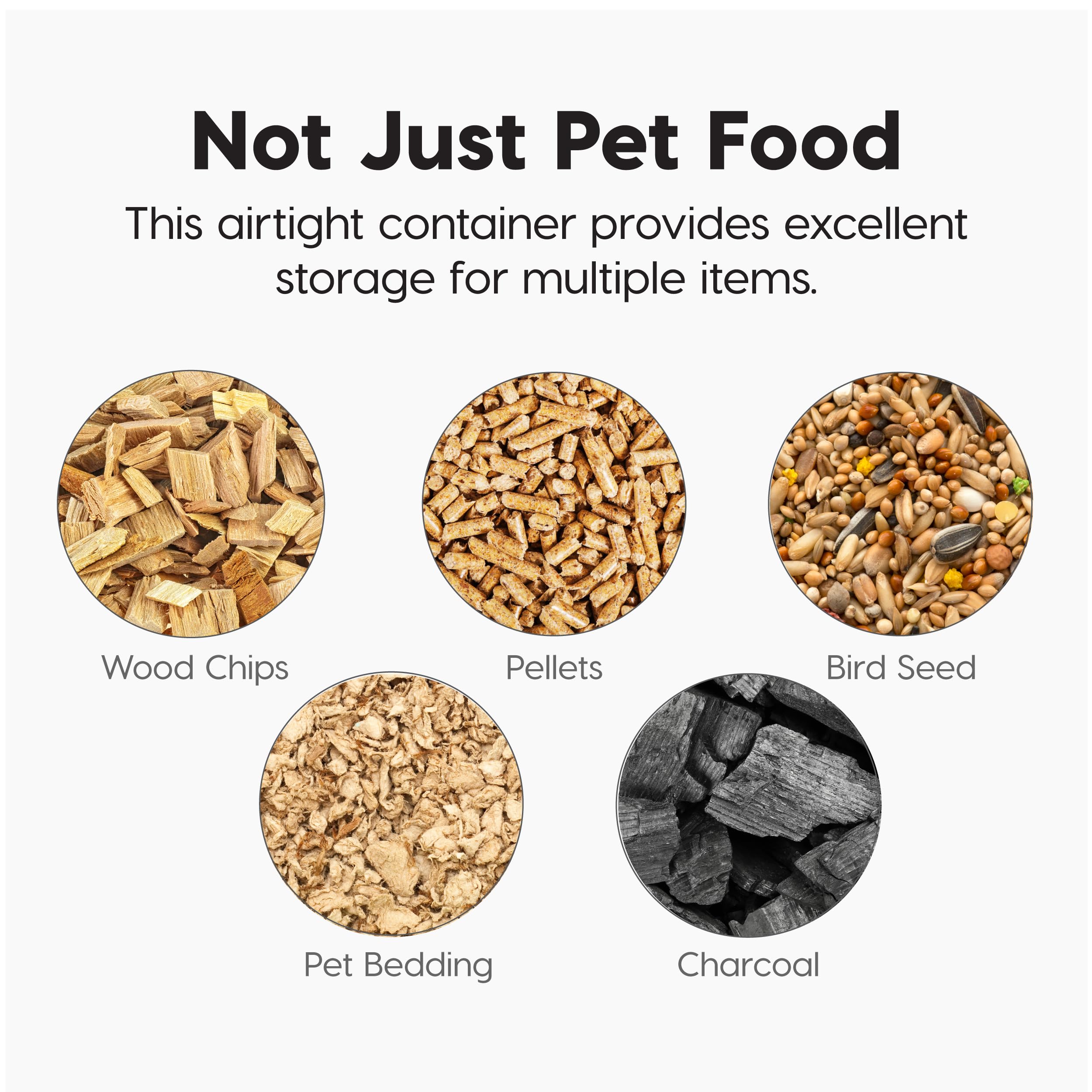 IRIS USA Airtight Dog Food Storage Container, WeatherPro, Up to 40 lbs, Removable Wheels, for Dog Cat Bird and Other Pet Food Storage Bin, Keep Fresh, Translucent Body, Made in USA, Smoke/Black