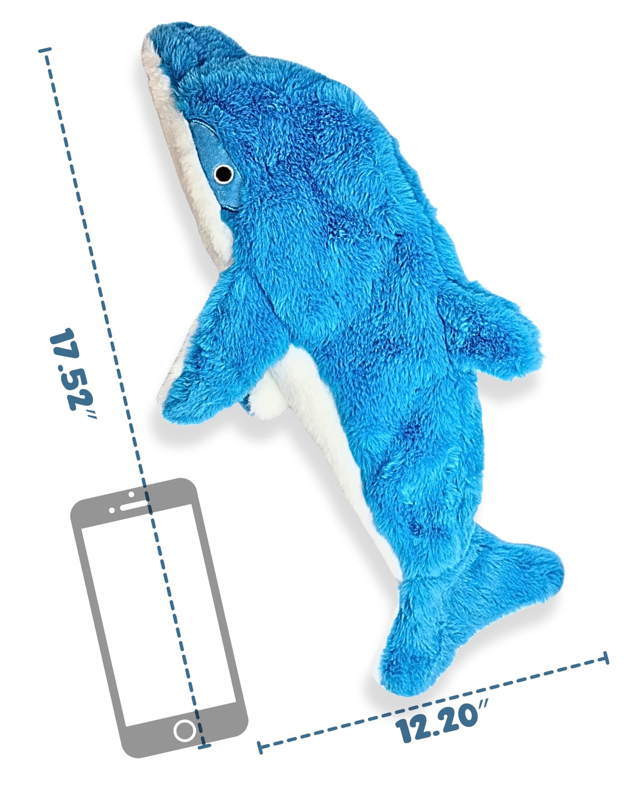 Crinkle Dog Toy – No stuffing Squeaky Dog Toy for Small, Medium & Large Breeds, Interactive Tough Toy Set - Ideal for Chewing, Teething & Fetch, Durable Pet-Safe Materials - Soft Blue Plush, Large