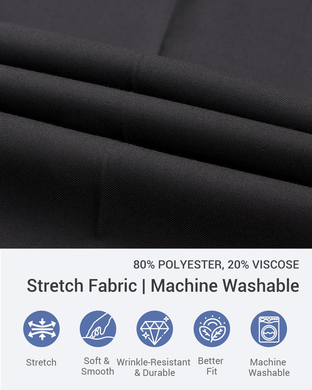 Men’s Slim Fit 2 Piece Suit Set, Stretch & Machine Washable, Single Breasted Business Formal Suit for Office & Wedding Guest