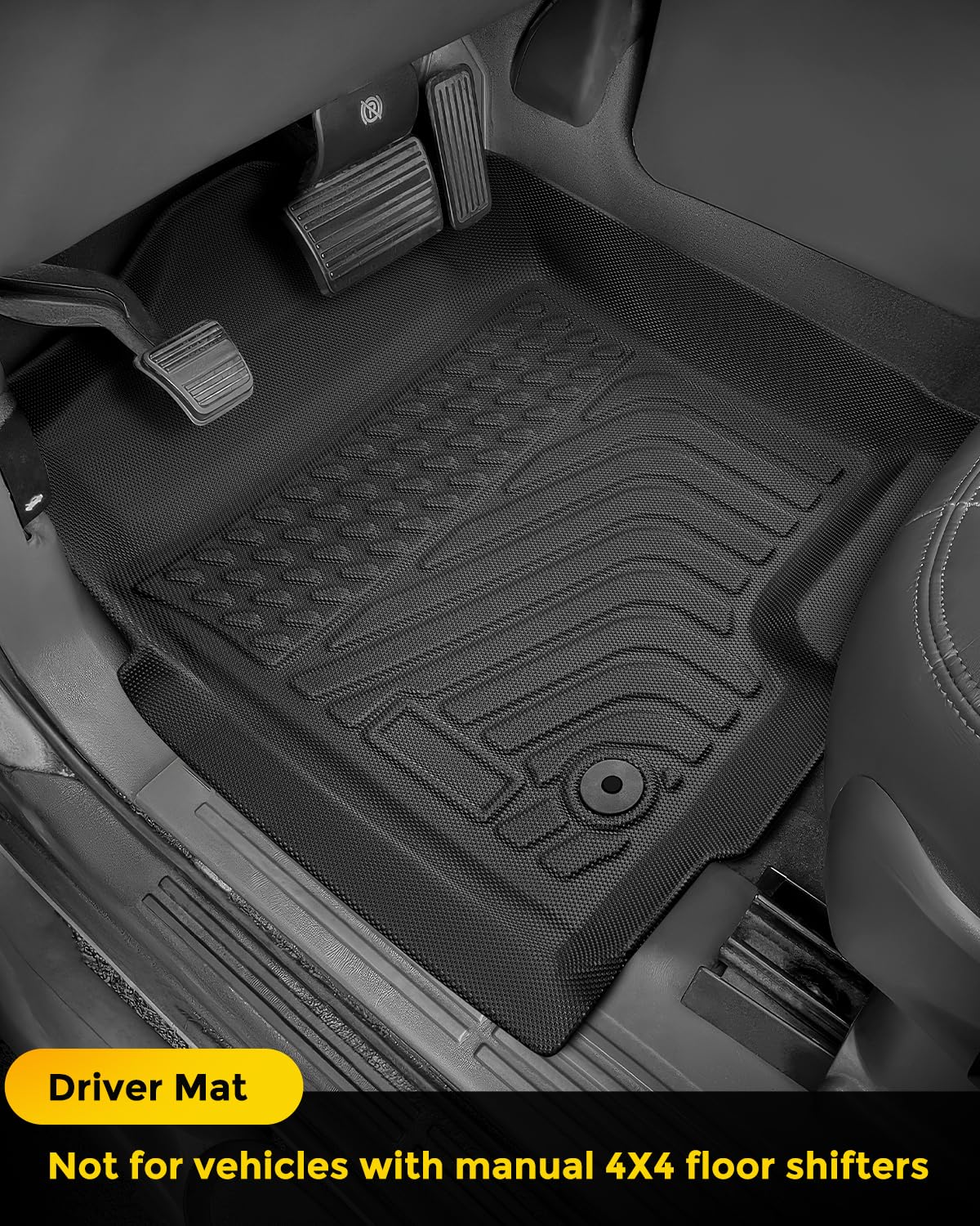 Car Floor Mats for Chevy Silverado: for Silverado/GMC Sierra 1999-2007 Crew Cab| for Suburban/Yukon XL 2000-2006| for Escalade/Avalanche 2002-2006 All Weather Truck Custom Accessories Front Rear Liner