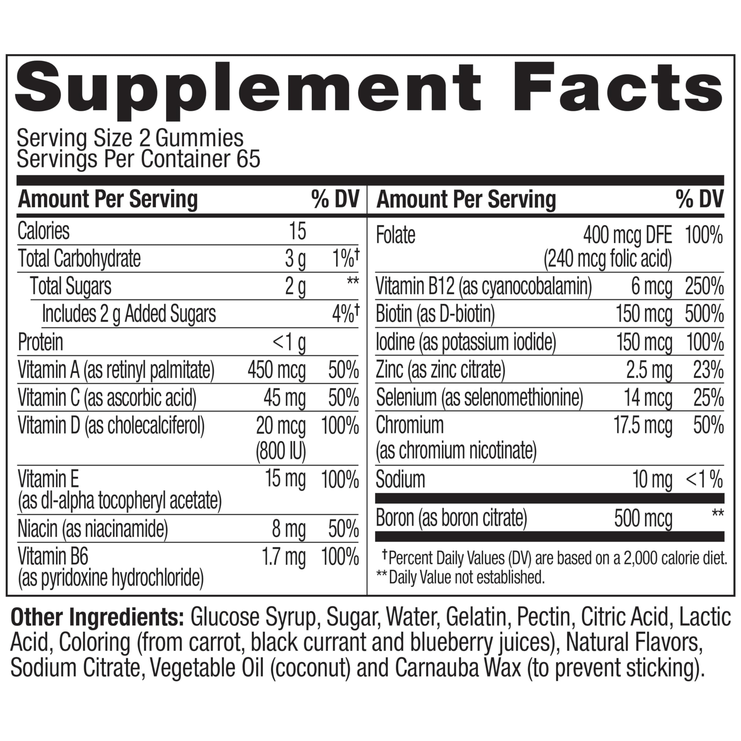 OLLY Women's Daily Multivitamin Gummy, Vitamins A, D, C, E, Biotin, Folic Acid, Adult Chewable Vitamin, Berry Flavor, 65 Day Supply - 130 Count