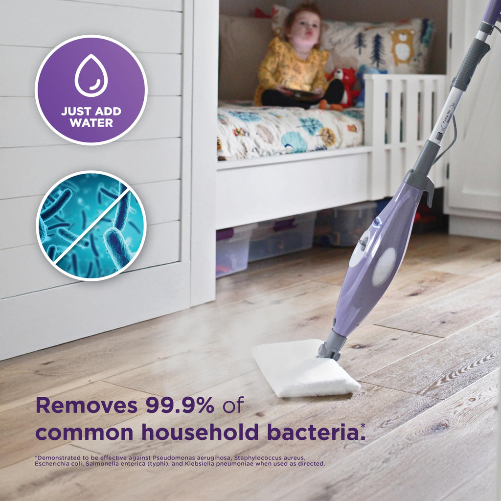 Shark Steam Pocket Mop with 2 Washable Double-sided Pads, Steam Sanitization, Swivel Steering, Lightweight, Steam Cleaner for Sealed Hard Floors, Hardwood, Marble, Tile, Purple, S3501