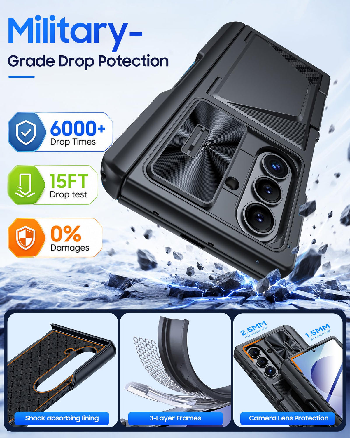 BSNRM for Samsung Galaxy Z Fold 8 Ultra Case Wallet, Screen Protector,S-Pen