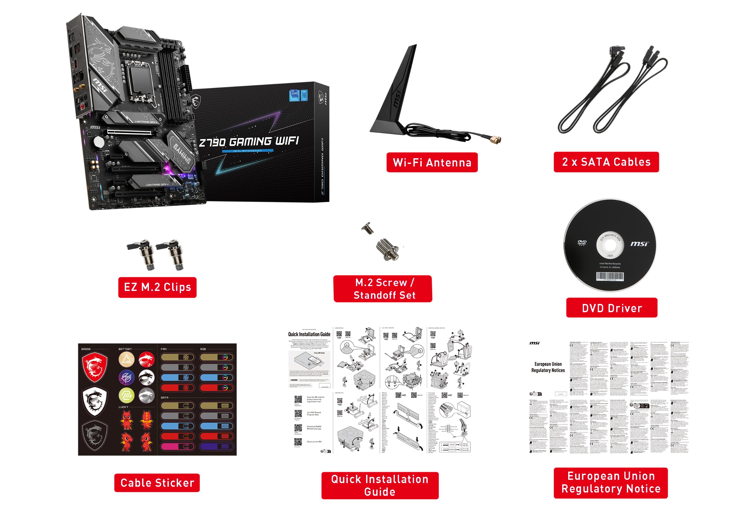MSI Z790 GAMING PLUS WIFI-AMZ Gaming Motherboard (Support 14th/13th/12th Gen Intel Processors, LGA 1700, DDR5, PCIe 5.0, M.2 Slots, 2.5Gbps LAN, USB 3.2 Gen2, Wi-Fi 6E, Bluetooth 5.3, ATX) (Renewed)