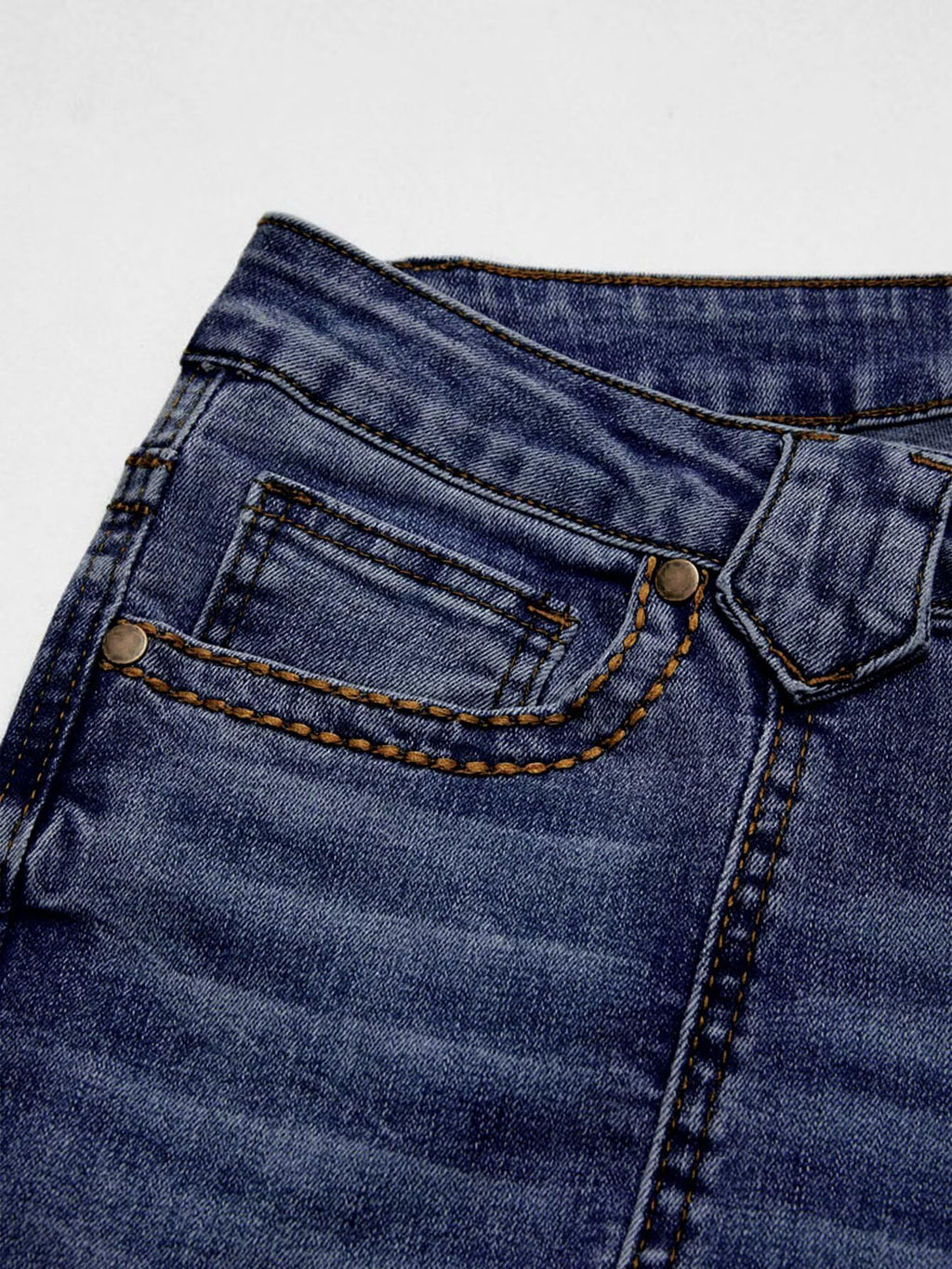Flamingals Boot Cut Jeans for Women Mid Rise Butt Lifting Stretchy Trendy Bell Bottom Flare Denim Jeans Dark Blue M