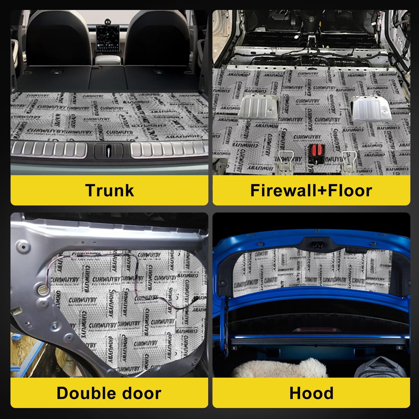 Sound Deading Material for Cars, 80mil (2mm) 20 sqft (1.86 sqm) Car Sound Deadening Mat, Butyl Automotive Sound Deadener, Noise Insulation and Vibration Dampening Material (18 pcs)