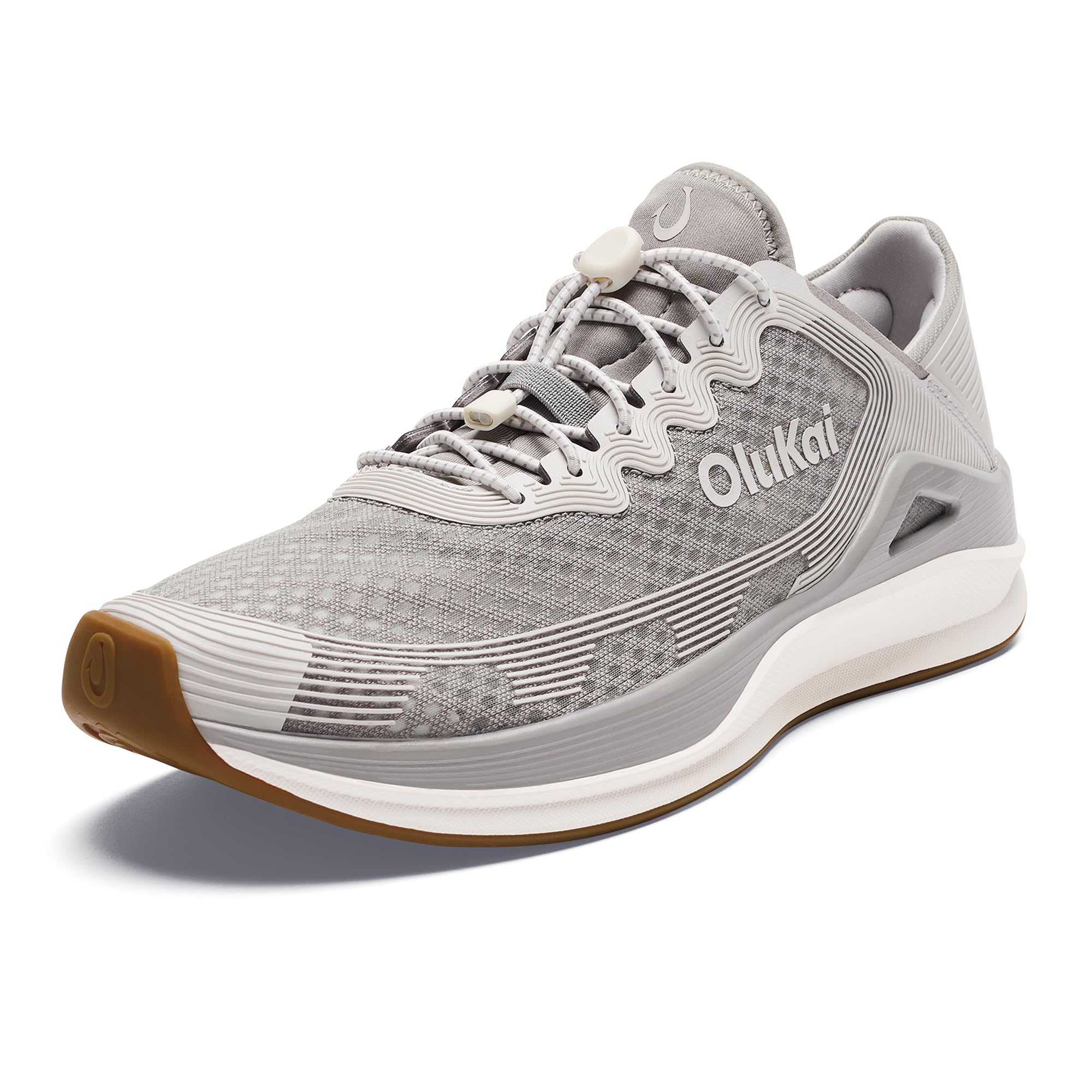 OLUKAI 'Ahi Men's Water Shoes, Cushioned & Quick-Drying Marine Sneaker, Breathable Mesh & Wet Grip Rubber Outsole for Boats, Docks & Wet Surfaces, Ash/Sterling, 10.5