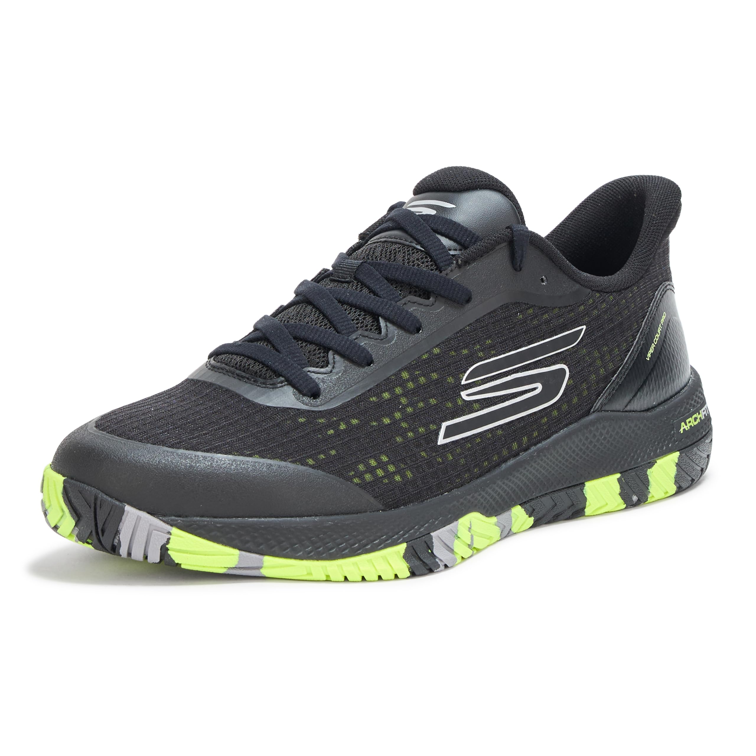 Skechers Women's Viper Court Pro Pickleball Sneaker, Black, 8