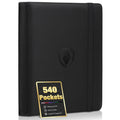 Premium 9 Pocket Card Binder for 540 Cards, Fabmaker PU Cover Trading Card Binder, Sturdy Card Collection Album, Sleek Card Holder Folders for Game Cards & Sports Cards, Black