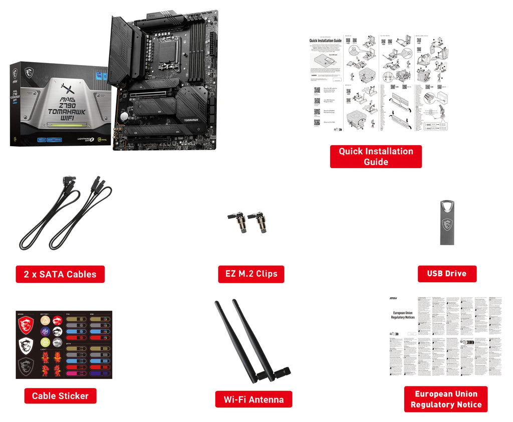 MSI MAG Z790 Tomahawk WiFi Computer Gaming Motherboard (Supports 12th/13th Gen Intel Processors, LGA 1700, DDR5, PCIe 5.0, M.2, USB 3.2 Gen2, Wi-Fi 6E, ATX) Intel Gaming PC Motherboards (Renewed)