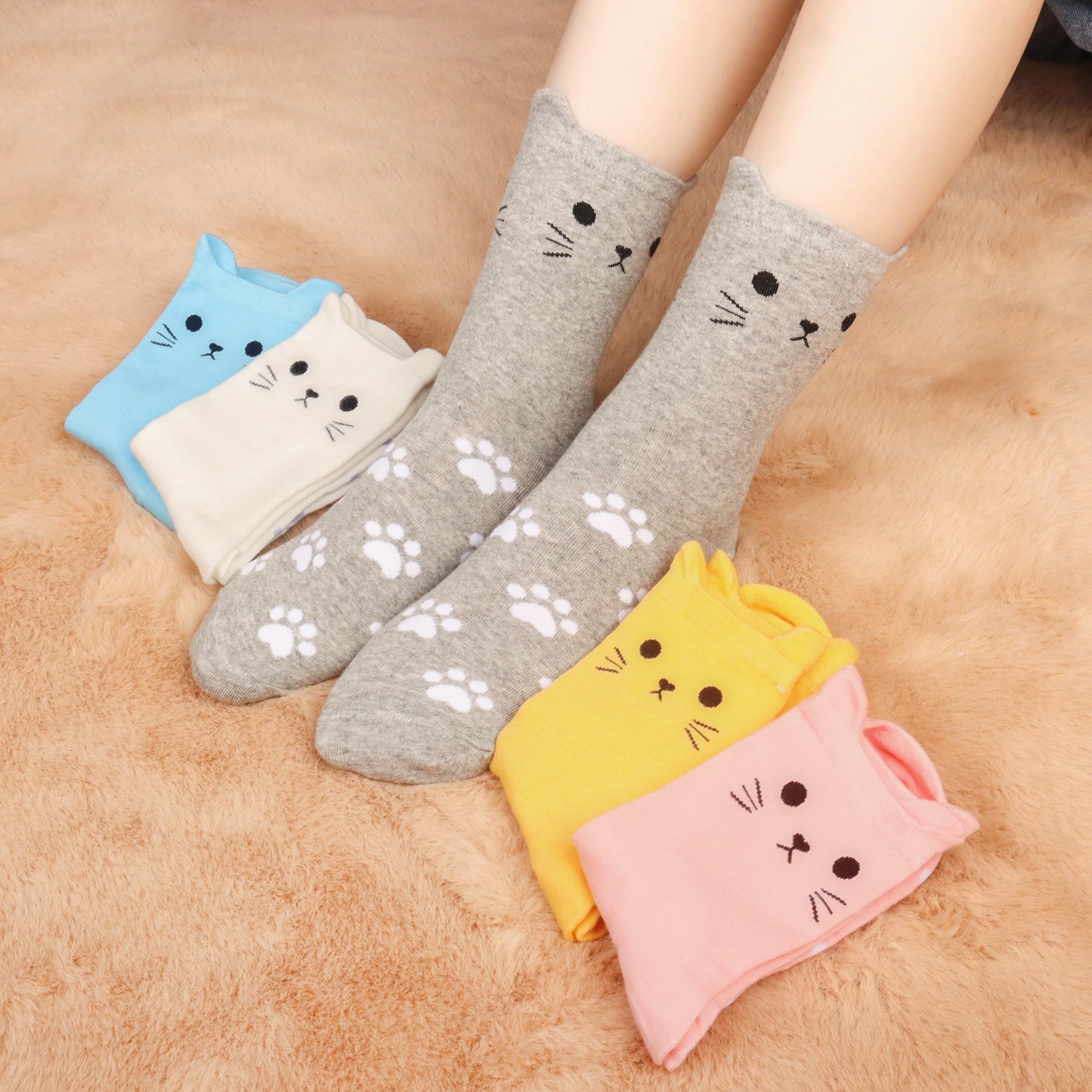 Jeasona Women's Cute Socks Cat Gifts for Women Wife Girlfriend Mom Daughter