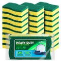 AIDEA Sponges Kitchen, Heavy Duty Scrub Sponge-24Count, Sponges for Dishes, Cellulose Dish Sponge, Scrubbing Power for Tough Messes, Cleaning Power for Non-Coated Cookware, Dishes, Pots, Pans