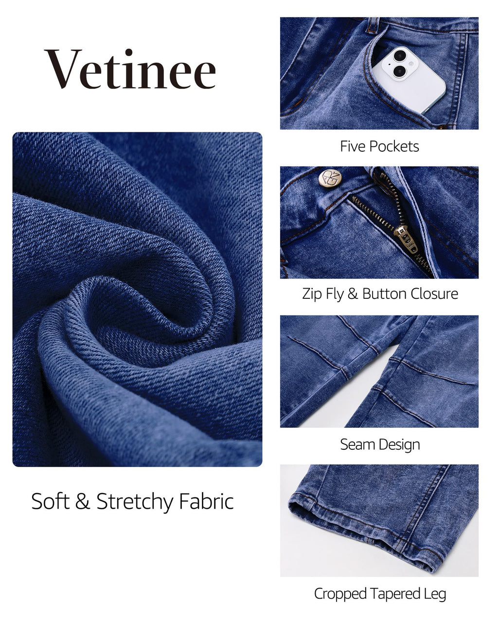 Vetinee High Rise Barrel Relaxed Fit Barrel Jeans for Women 26 Inseam Womens High Waisted Womens Jeans Size 14 Classic Blue Large