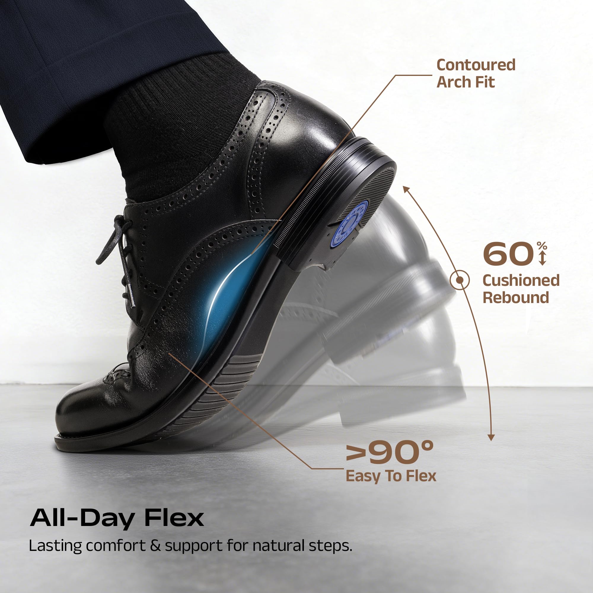Bruno Marc Men's Brogue Wingtip Oxfords, Full Grain Leather Dress Shoes Flexible Forefoot for Work & Business Comfort Lightweight Lace Classic Formal Shoes,Size 10.5,Black,SBOX26008M