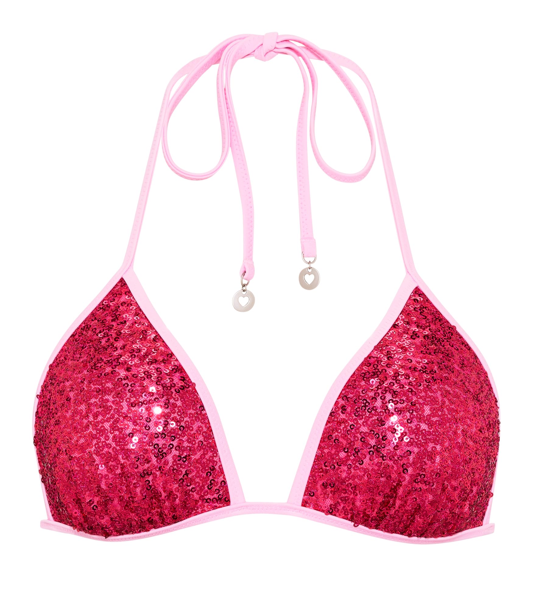 Victoria's Secret Pink | Elle Sequin Triangle String Bikini Top, Pink Lollipop, XXS