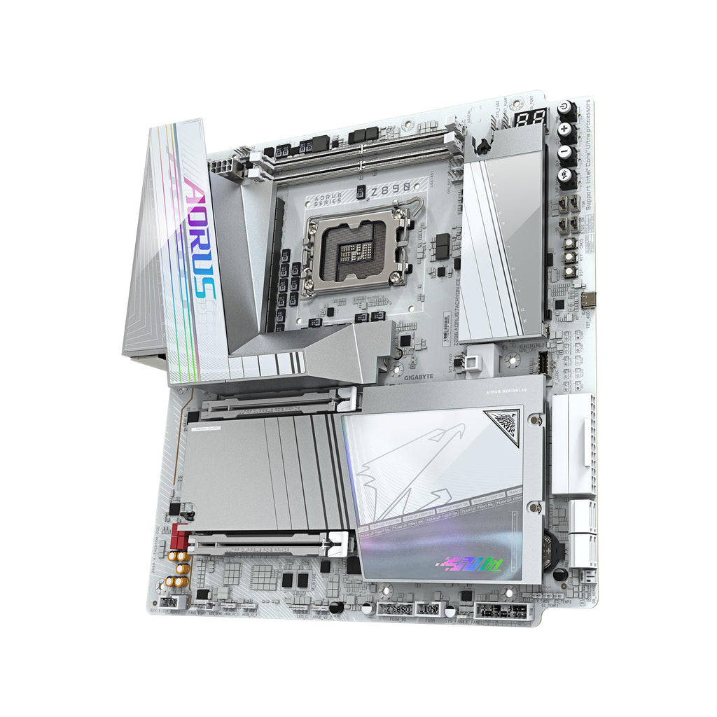 GIGABYTE Z890 AORUS Tachyon ICE Intel Core Ultra (Series 2) LGA 1851 Motherboard, E-ATX, DDR5, 4X M.2, PCIe 5.0, Thunderbolt 4, WIFI7, 5GbE LAN, D5 Bionic Corsa