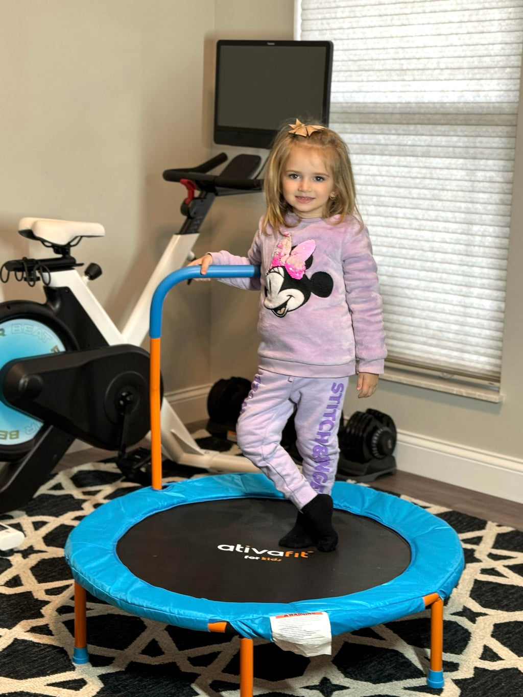 Ativafit 36inch Mini Toddler Trampoline for Kids Ages 1-6 Indoor Outdoor Folding Small Rebounder Trampoline with Foam Handle Safety Padded Cover Fun for Kids