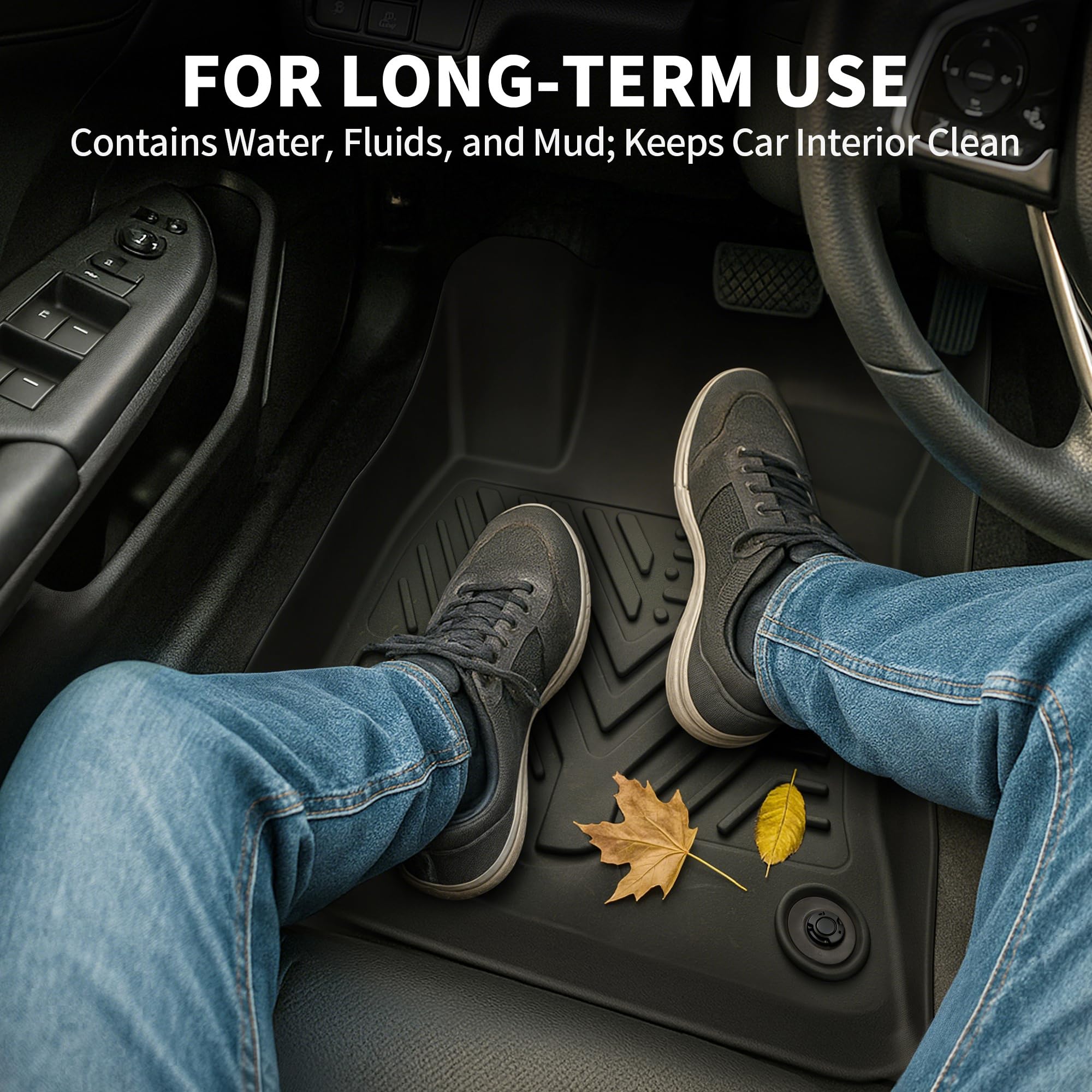 YITAMOTOR Floor Mats Compatible with Honda Accord, Floor Liners Custom fit for 2013-2017 Honda Accord Sedans, 1st & 2nd Row All Weather Protection, Black