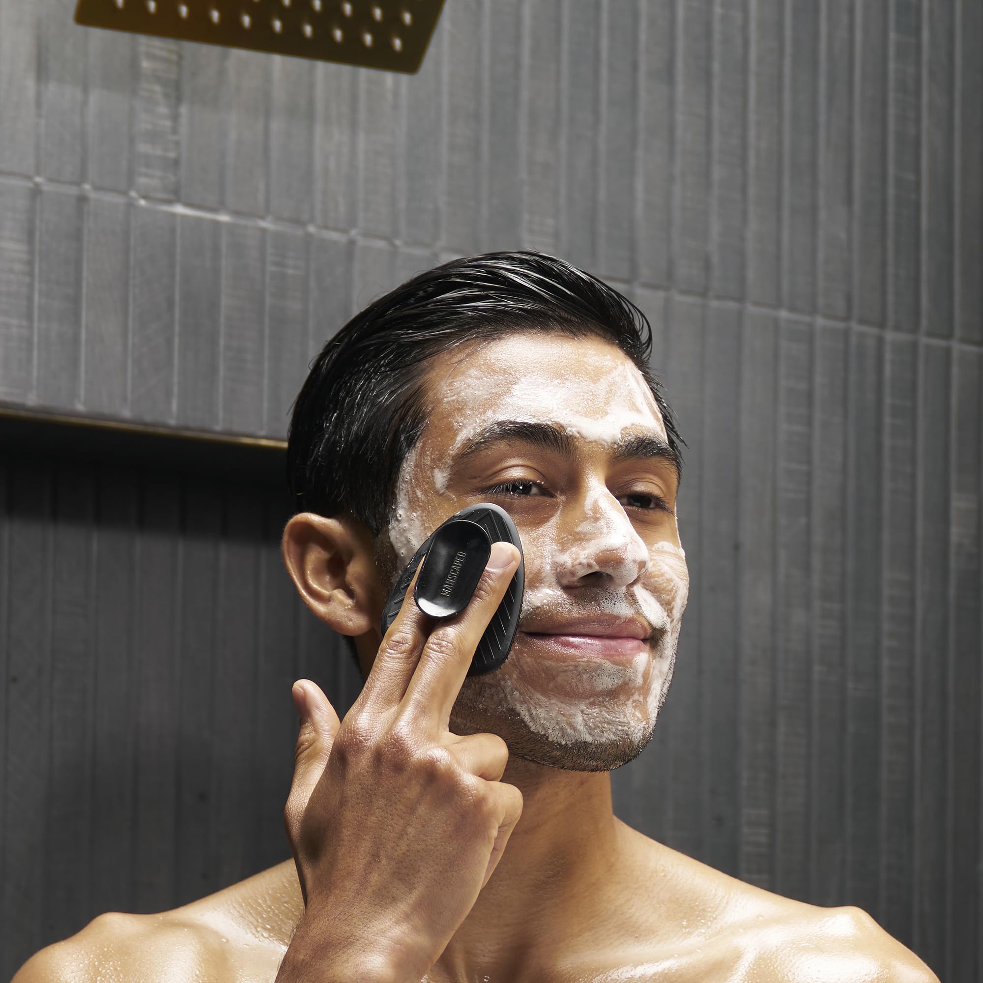 MANSCAPED® The Face Buffer - Men's Silicone Face Scrubber for Nourishing, Deep Cleaning & Exfoliating Your Skin, No-Slip Suction Cup Handle, Gentle Face Massage, 1-Pack