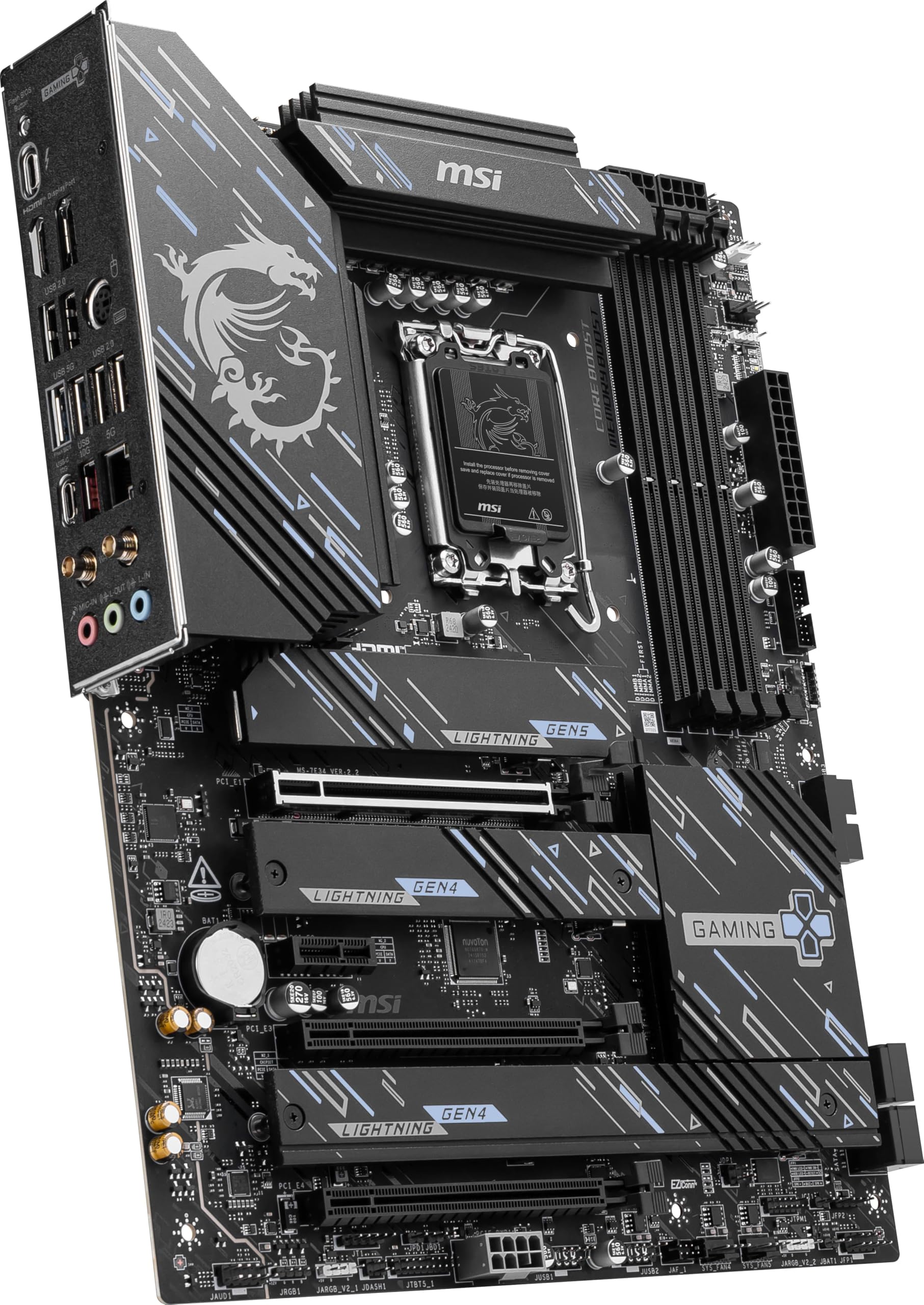 MSI Z890 Gaming Plus WiFi Gaming Motherboard (Supports Core Ultra Series 2 Intel Processors, LGA 1851, DDR5, PCIe 5.0, M.2, SATA, 5Gbps LAN, USB Type-C, Wi-Fi 7, Bluetooth 5.4, Thunderbolt 4, ATX)