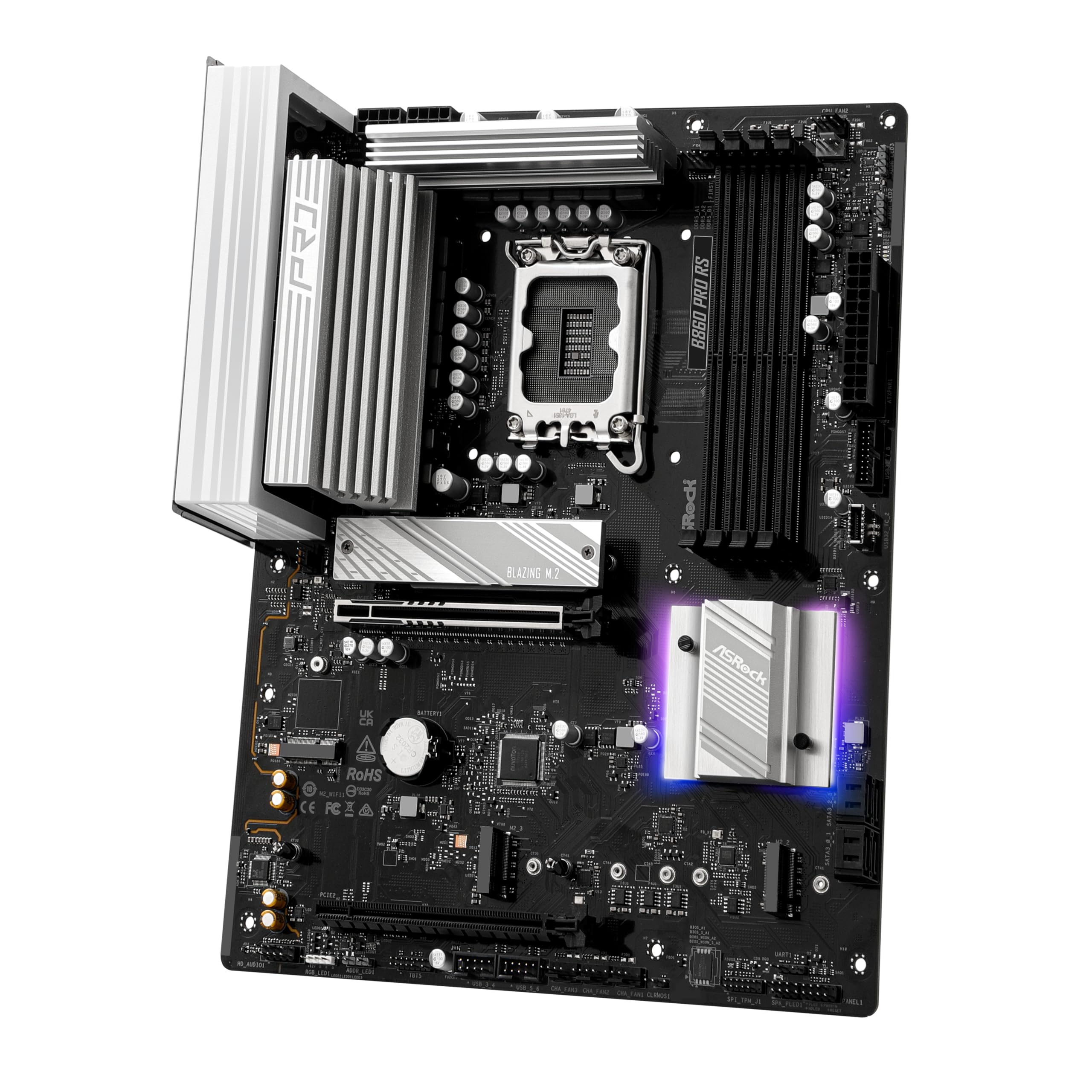 ASRock B860 Pro RS Intel Core Ultra DDR5 8666 MHz 256GB M.2 LGA1851 ATX Motherboard SATA3 6.0 Gb/s PCIe 5.0 BIOS Flashback