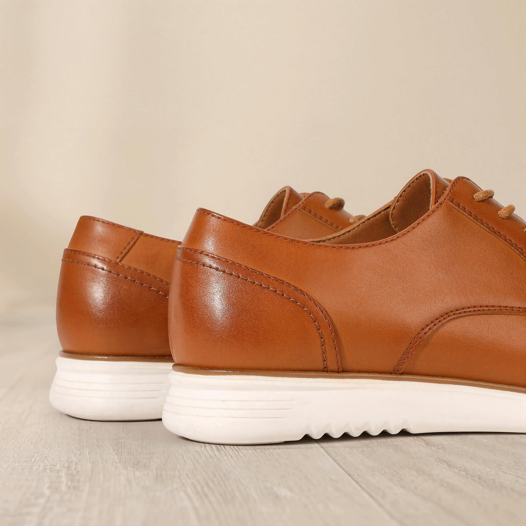 Mofri Mens Dress Shoes Casual Oxfords Shoes for Men Lace-Up Casual Dress Sneakers for Office Business Formal Comfortable Lightweight Cushioning Walking Shoe(Brown,10.5)
