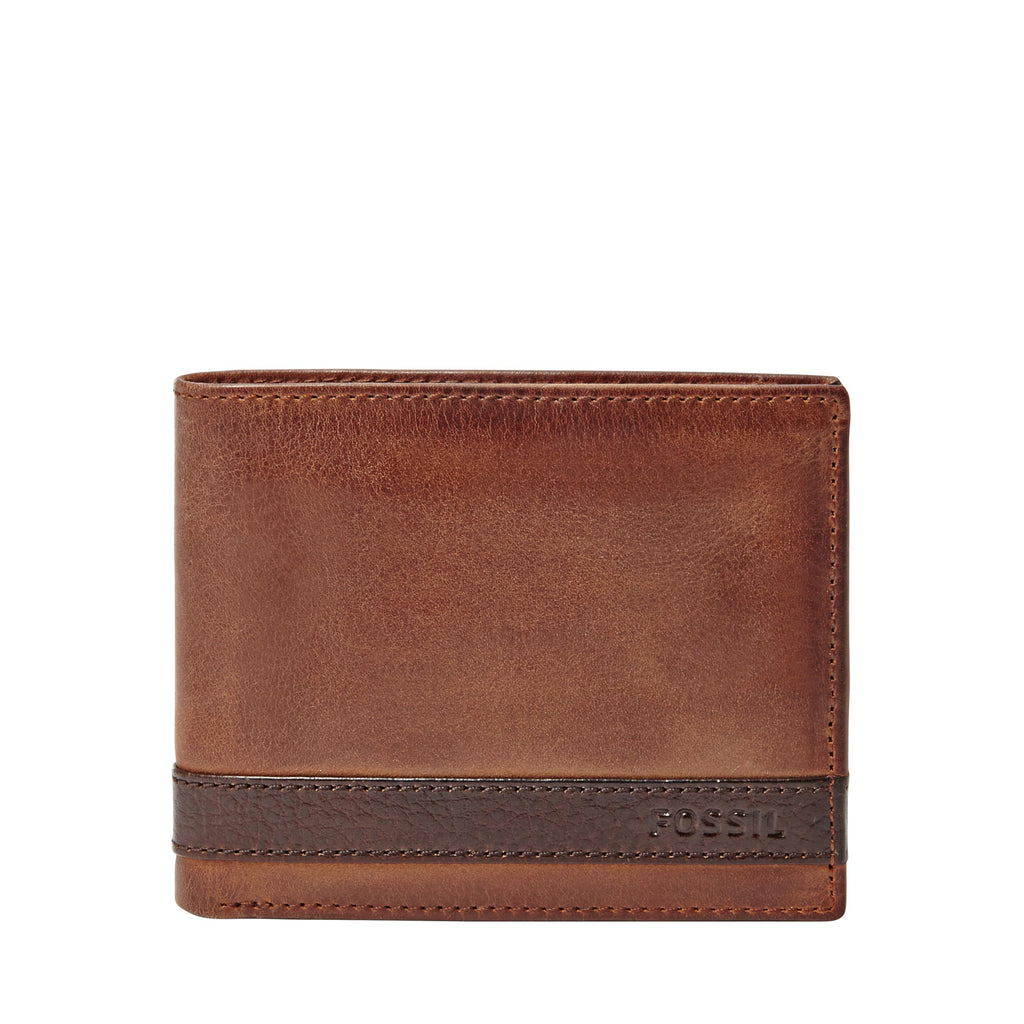 Fossil Men's Quinn Leather Bifold with Flip ID Wallet, Brown, (Model: ML3644200)