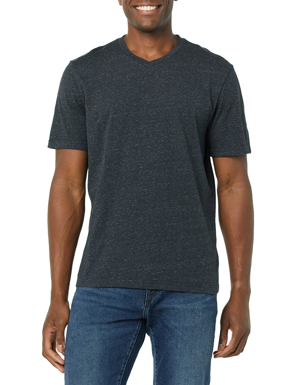 Amazon Essentials Men's Short-Sleeve V-Neck T-Shirts, Pack of 2, Charcoal Heather, 4X-Large Big