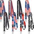 Outus 8 Pieces Patriotic Key Lanyards 4th of July 250th Anniversary Independence Day with American Flag Design for ID Cards Keys Badge Holders Multi Color Neck Straps for Office and Holiday