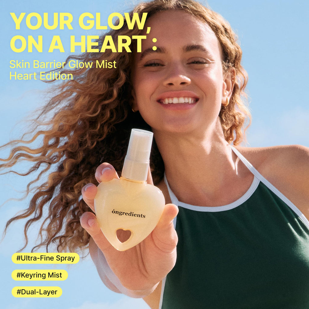 ONGREDIENTS Skin Barrier Glow Mist (Heart Edition), Dual-Layer Facial Mist, 98% Pure Glutathione, Multi-Peptide, Centella, Ultra-Fine Spray, Dry and Sensitive Skin, Korean Skin Care 1.69 fl. oz.
