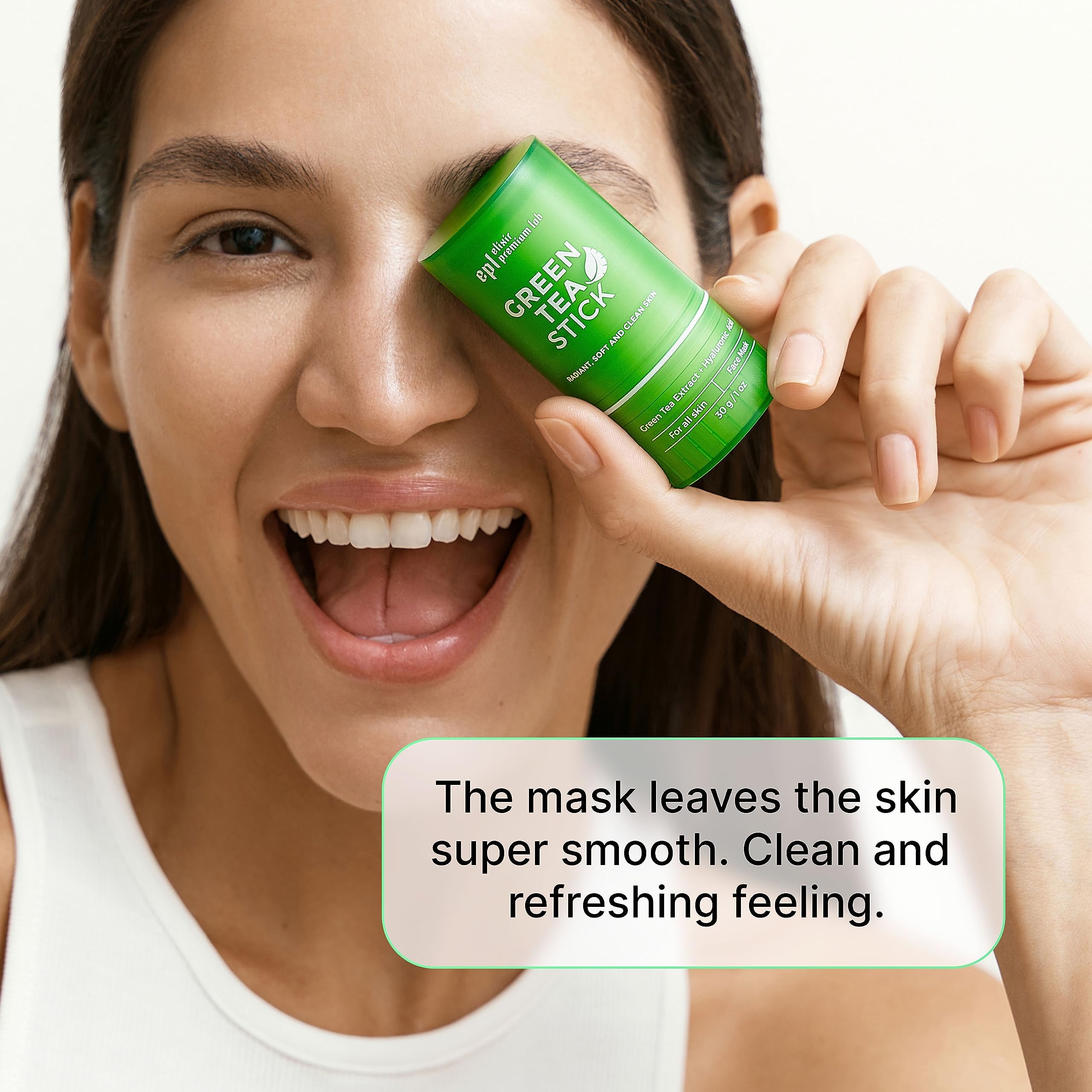 WONDER FAMILY Green Tea Mask Stick - Pore Cleaner Green Stick - Prevents Blackheads - Moisturizing Clay Deep Cleanse - Facial Masks Women Skin Care - 2 Pack