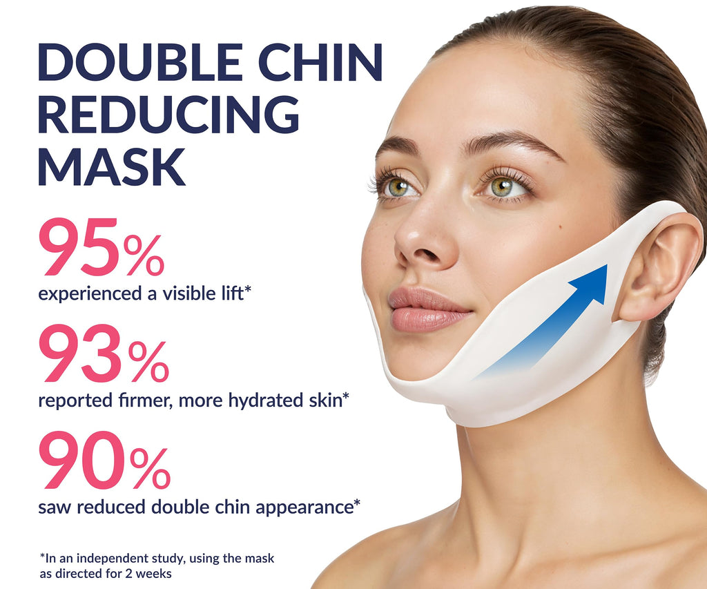 Stylia V Line Lifting Collagen Mask - Lift, Firm & Contour Jawline - Tightening Double Chin Strap with Hyaluronic Acid & Aloe - Neck Tightening and Lifting Mask - Jawline Shaper Face Lift Tape (10PC)