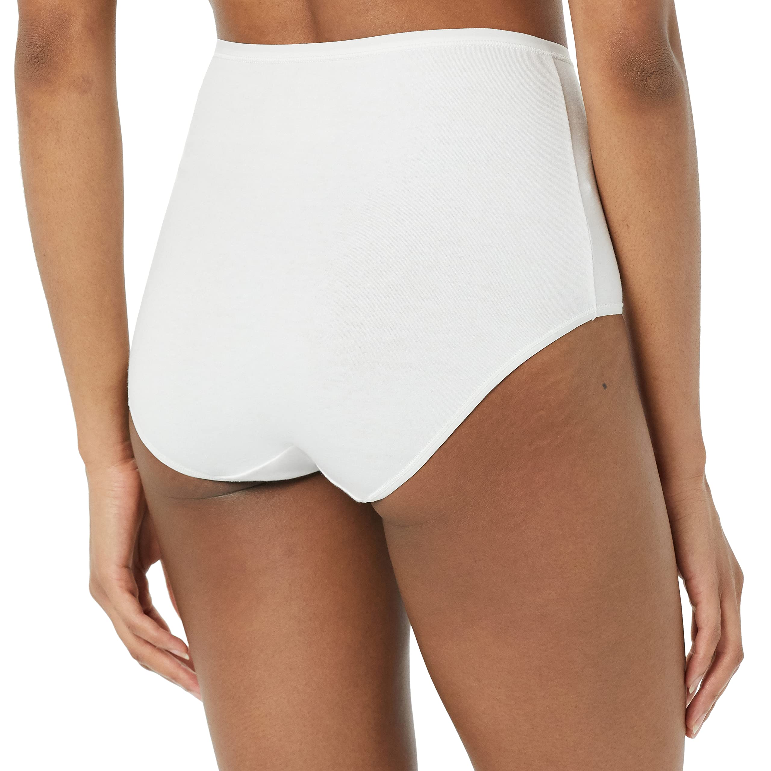 Amazon Essentials Women's Breathable Cotton High Waisted Full Coverage Underwear, Pack of 6, Black/Grey Heather/White, X-Large