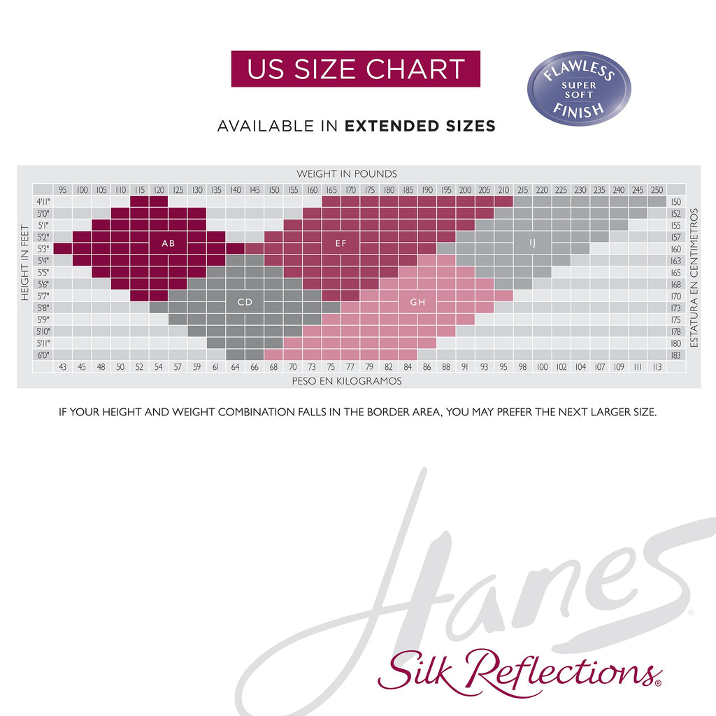 Hanes Silk Reflections Control Top Reinforced Toe Silky Sheer Pantyhose, Jet, Size AB (Pack of 1)