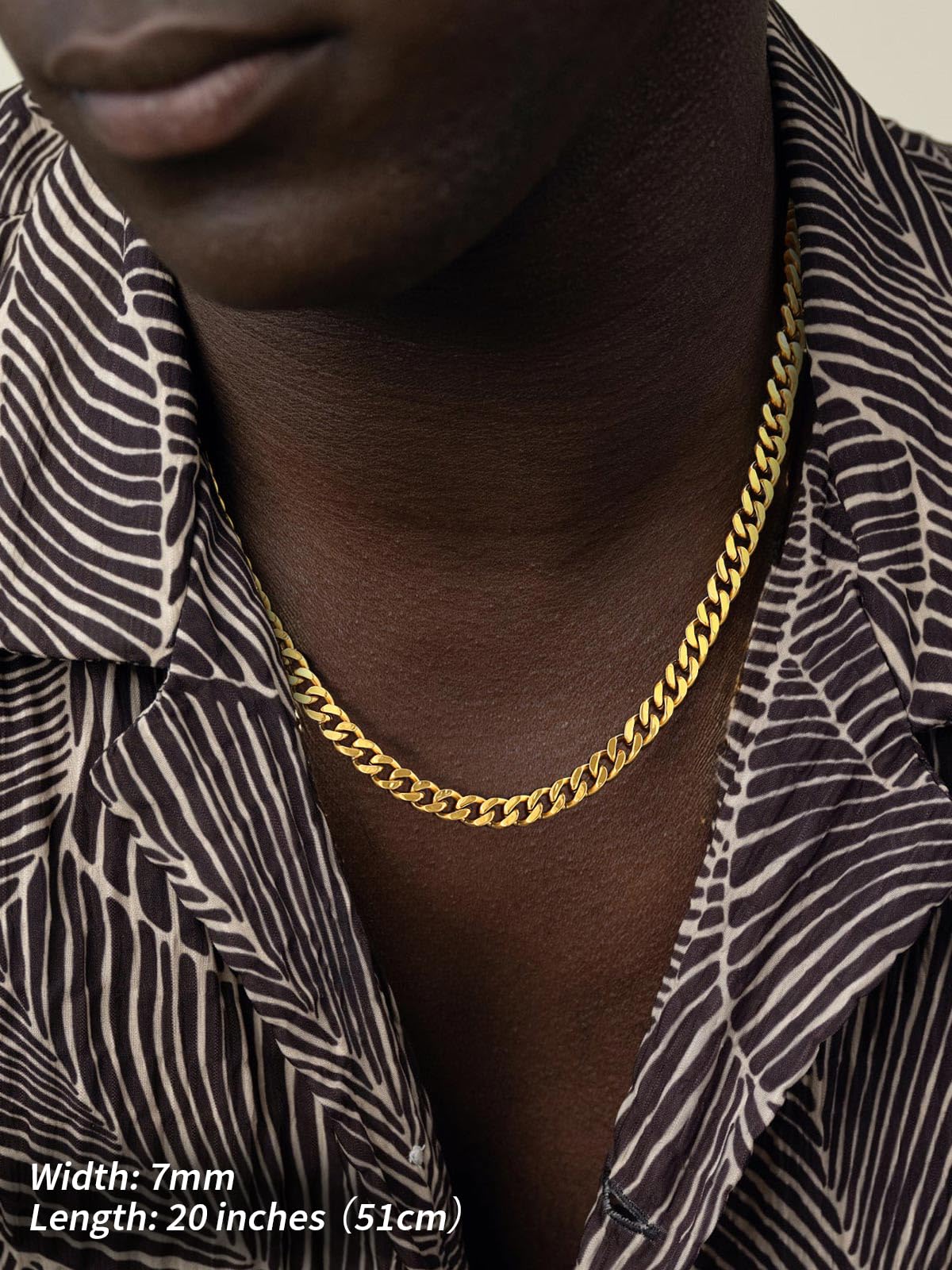 FindChic Rapper Chain Mens Curb Chain Necklace 18K Gold Plated Thick 7MM Heavy Cuban Link Chains for Men Women 20'' Replacement Cross Chain