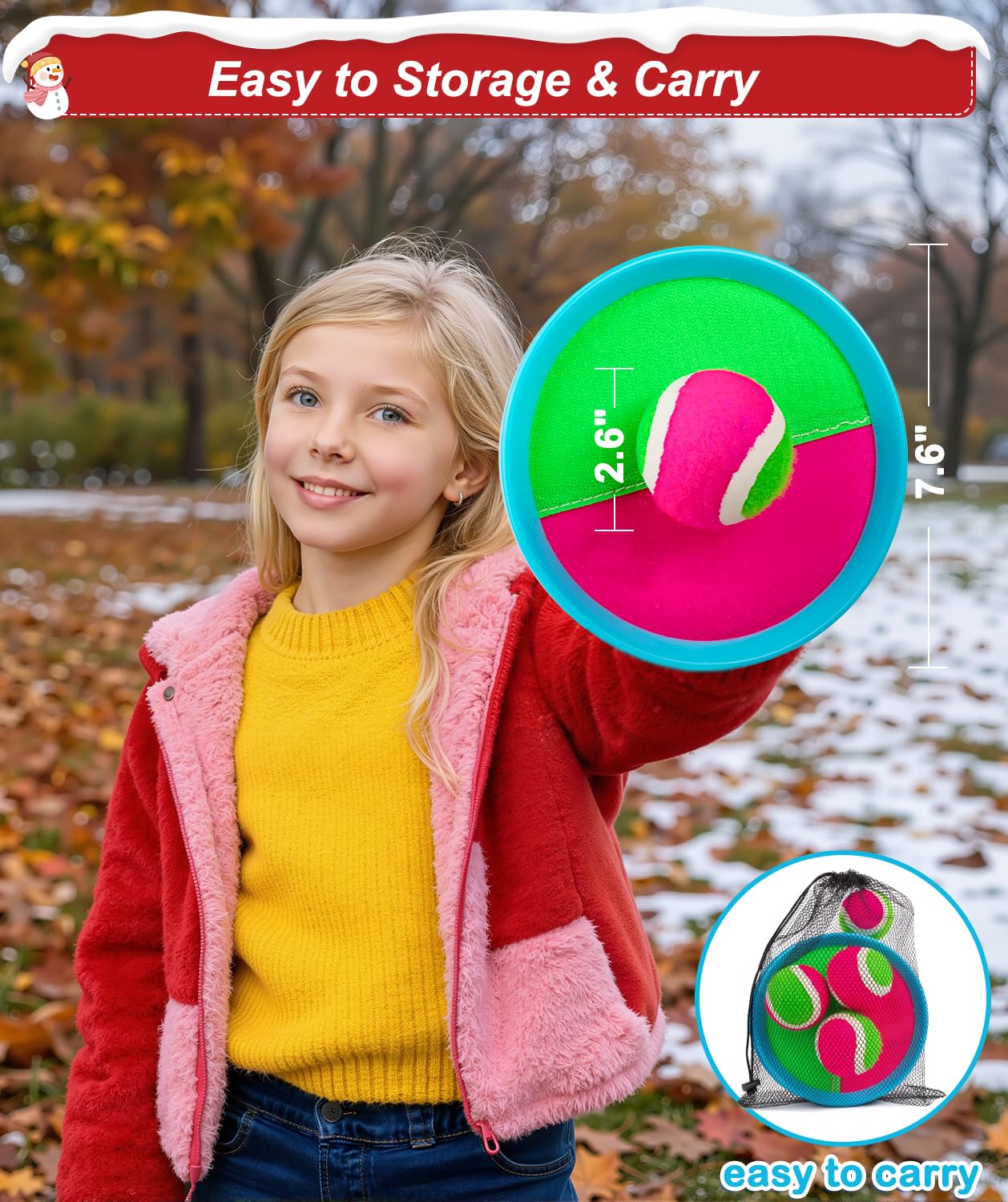Qrooper Kids Toys Toss and Catch Game Set Valentines Day Gifts for Kids Toddler, Toys for 3 4 5 6 7 8 Year Old Boys Girls Birthday Gift, Yard Outdoor Games for Kid Ages 4-8 8-12 Beach Pool